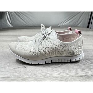 Cole Haan W24030 Women's Zero Grand Knit Oxford Shoe Size 8B Gray White Comfort